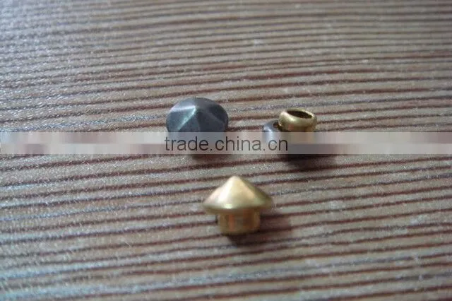 6mm cone-shape metal alloy plating jeans rivet