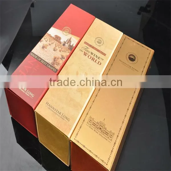 Decorative paper wine bottle gift boxes hot sale