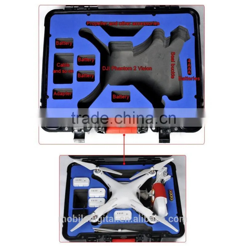 Waterproof Shockproof DJI phantom quadcopter 2 Vision Case Accessories for dji phantom case