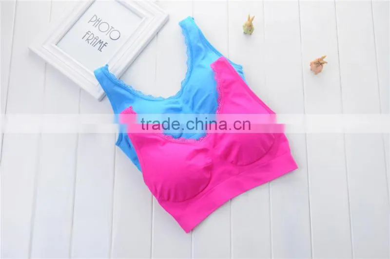 Wholesale underwear women crop top seamless bra with padded cup