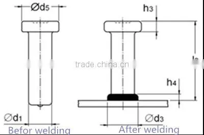 Cheese head studs for arc stud welding