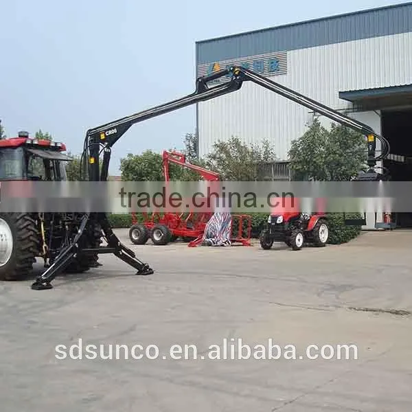 tractor crane, forest log crane, log trailer