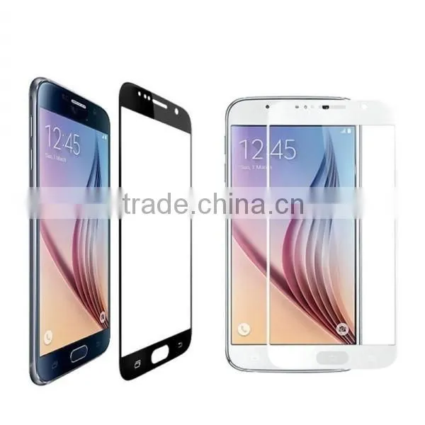 glass film, Tempered Glass Full Cover Color Silk Printing Screen Film, for Samsung galaxy S6 glass screen protector