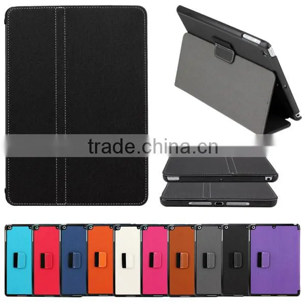 Oblique fabric stand leather case for iPad 5