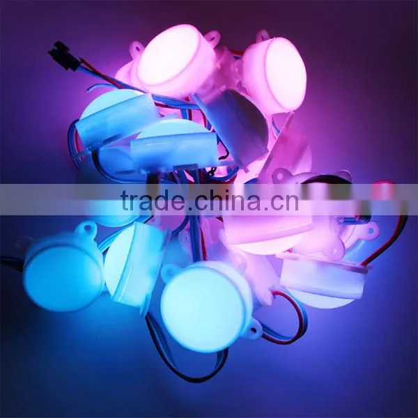 45mm ws2811,ws2801,USC1903,LPD6803,DMX512 led modules Milky case waterproof IP68 DC 12V Led pixel 3 pcs leds inside