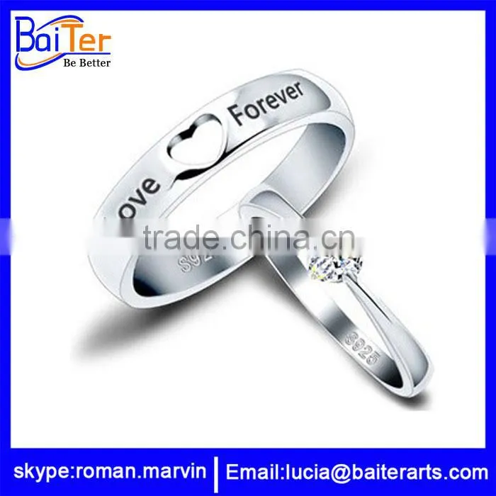 Wholesale fashion silver ring 925 silver ring with black stone