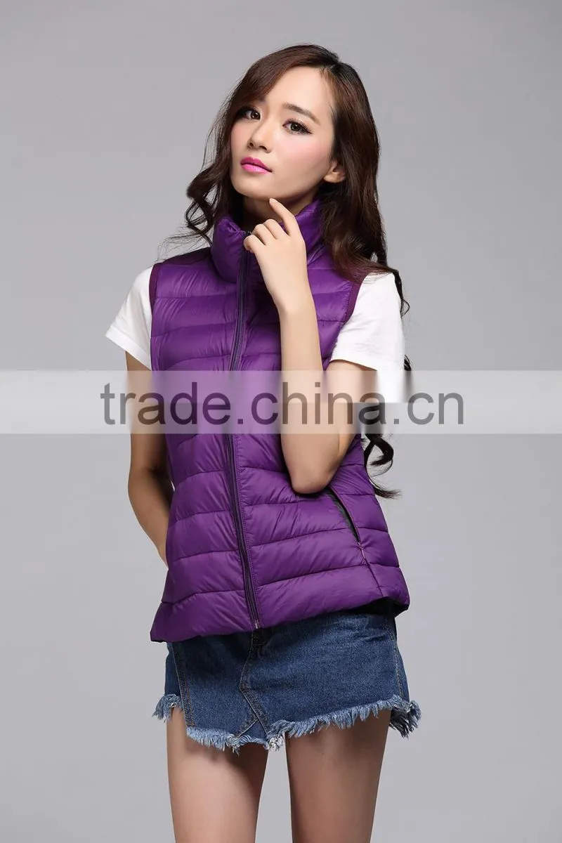 2015 stylish popular women casual down waistcoat for winter