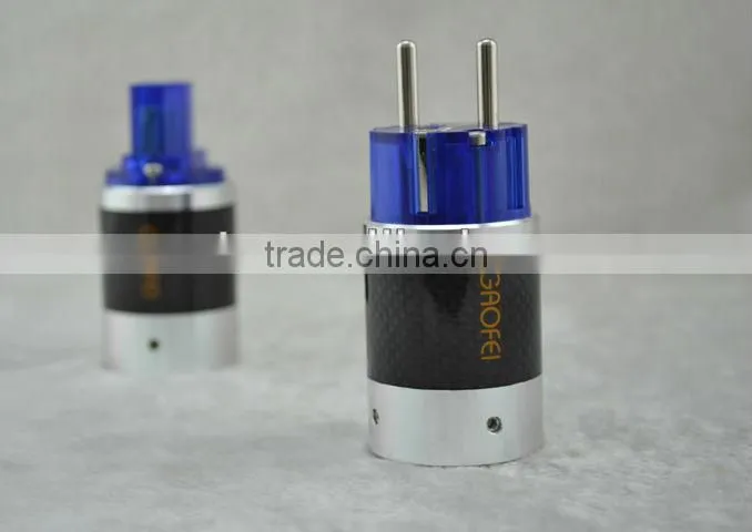 Audiocrast Rhodium Plated Carbon Fiber Schuko Power plug