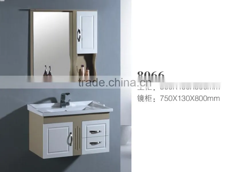 8066 Ceramic Counter top Cabinet Basin thin edge basin Bathroom Sink PVC Cabinet