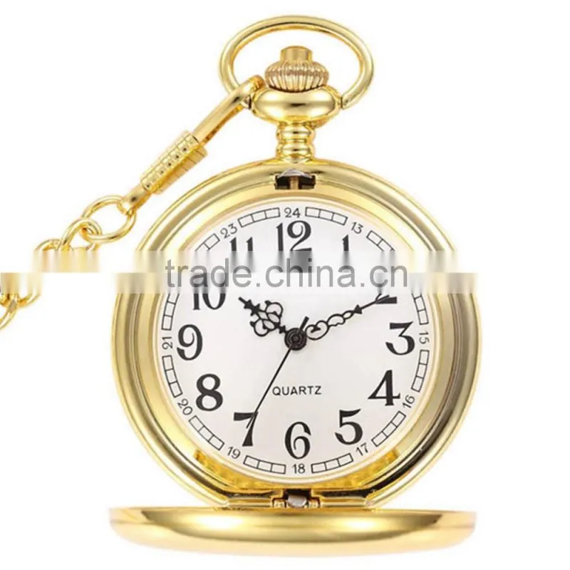 Empty pocket watch quartz gold japan movement pocket watch