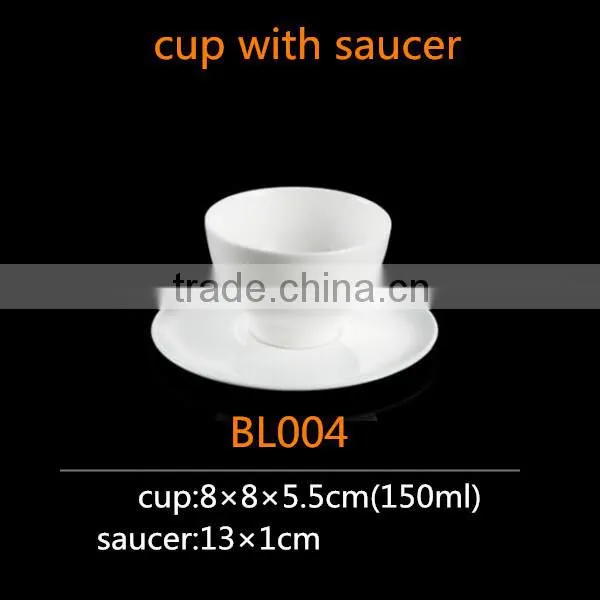 without handle 150cc bone china cup with saucer