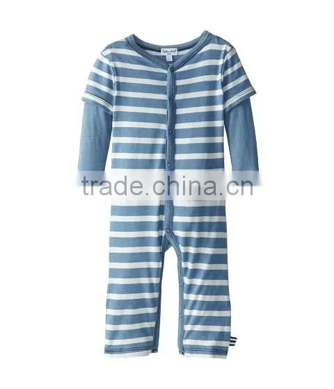 Baby Romper Long Sleeve Pattern Baby Boys Two Pieces Blue Romper