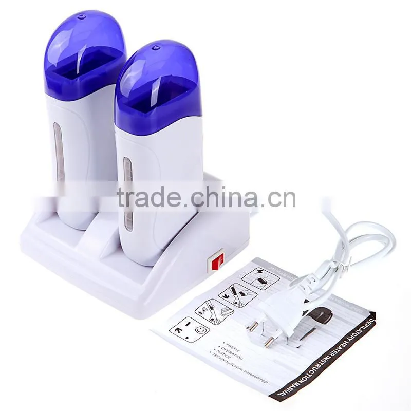 Roll on cartridge wax twin heater for hair removal