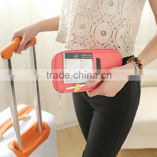 soft nylon women travel passport holder mobile case / travel card holder