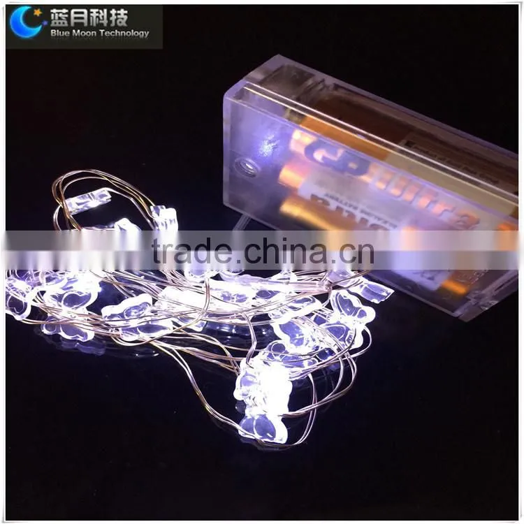 Hot !!!! blue star shape led copper wire string lighting