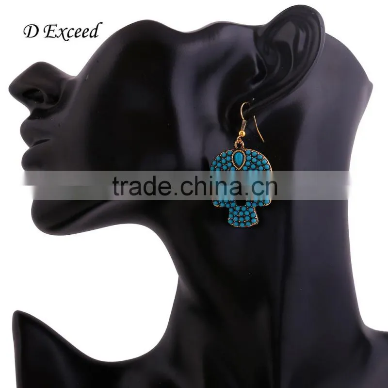 Wholesale Jewelry Fashion Designs Ladies/Women's Ethnic Bohemian Skull Green Beaded Earrings Dangle Earrings