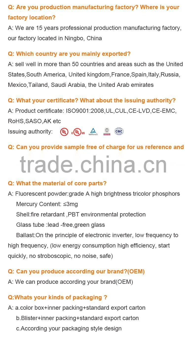 high power 5u plum blossom Bulb from chinese factory with CE,EMC,SASO,ROHS