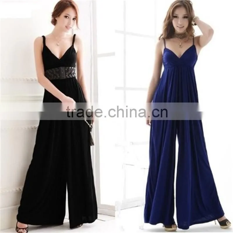 Sexy Women V Neck Sleeveless Pants Long Jumpsuit Casual Trousers Fashion Rompers