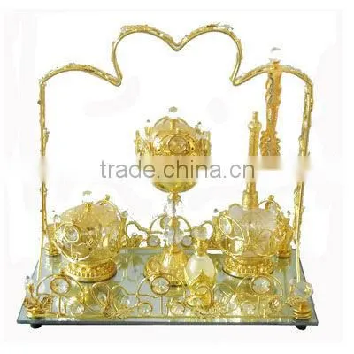 2015 decoative arab tray sets with crystal flower