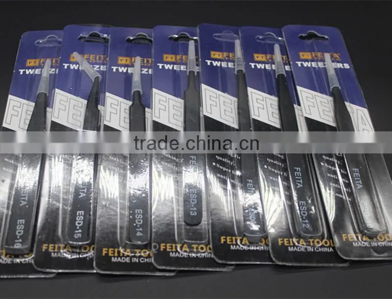 hot selling stainless steel ESD Tweezers manufacturing/tweezers eyelash extension esd TWEEZERS