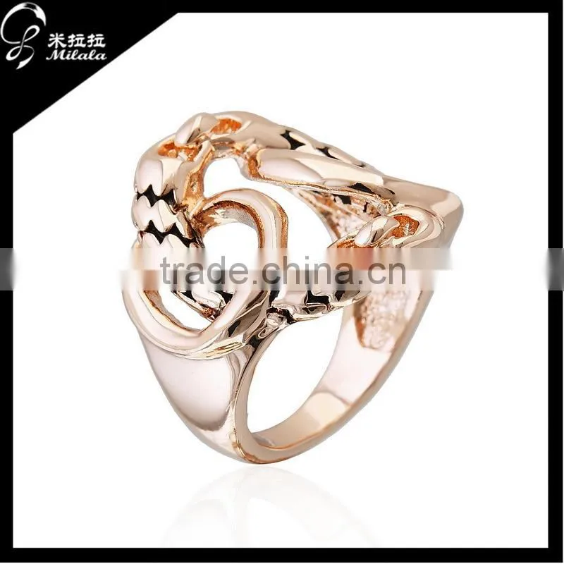 White gold diamond ring owl shape