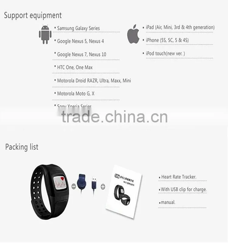Hot sale 2015 Exact Heart Rate Monitor Tracker U98 Smart Watch WristWatch Waterproof IP67