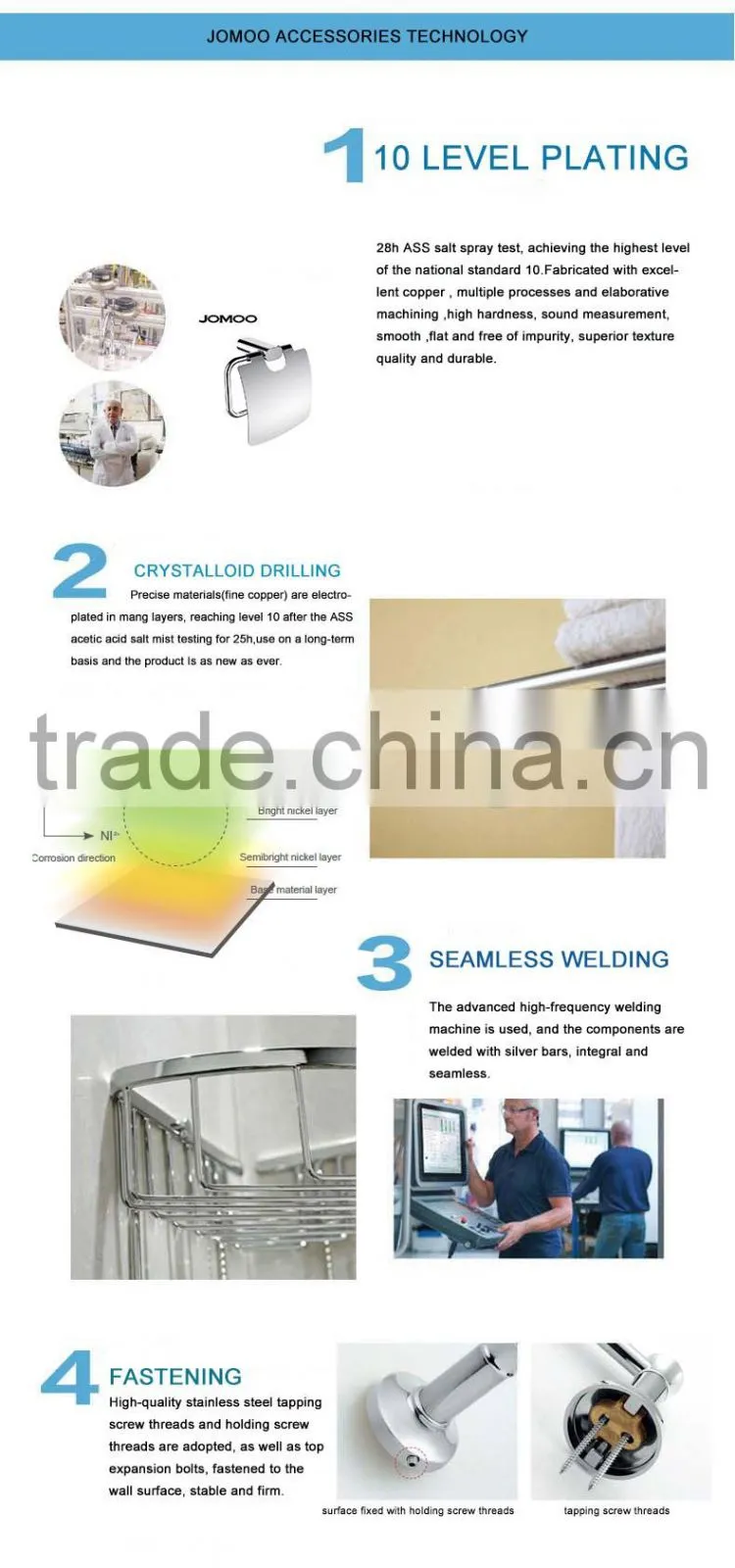 JOMOO 2016 new Zinc alloy chrome finish soap dish wall mounted good quality bathroom designs