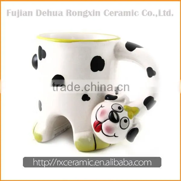 Dog cartoon animal hand-painted plain white ceramic mugs