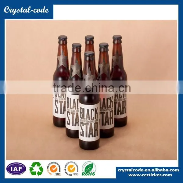 Superior blank white printed custom beer bottle label