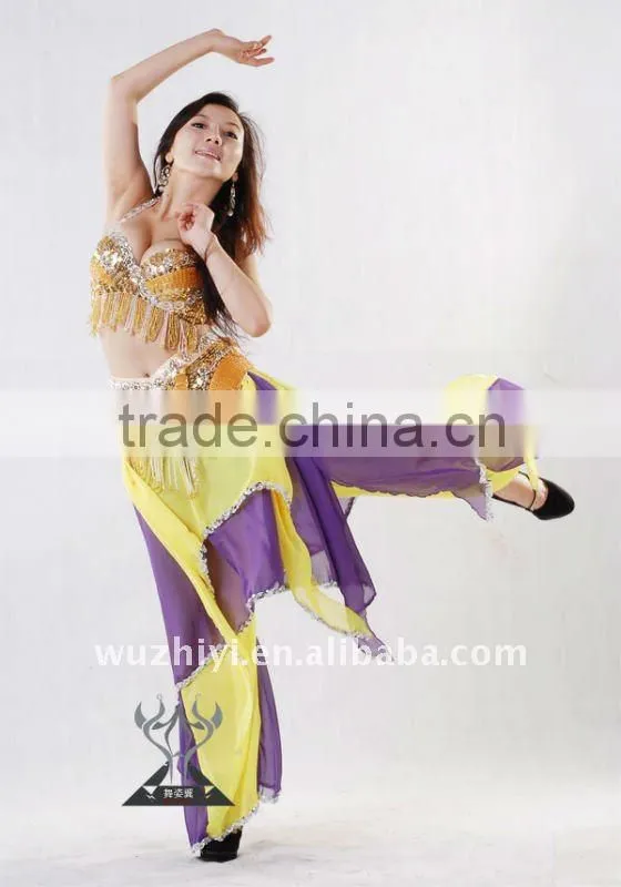 Double Color Belly Dancing Chiffon Pants