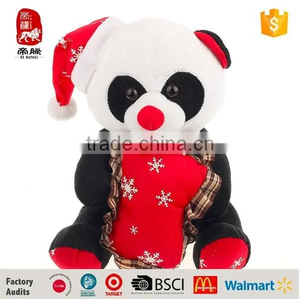 Custom Plush Animals Kongfu Panda Bear Christmas Decorative Stuffed Toy