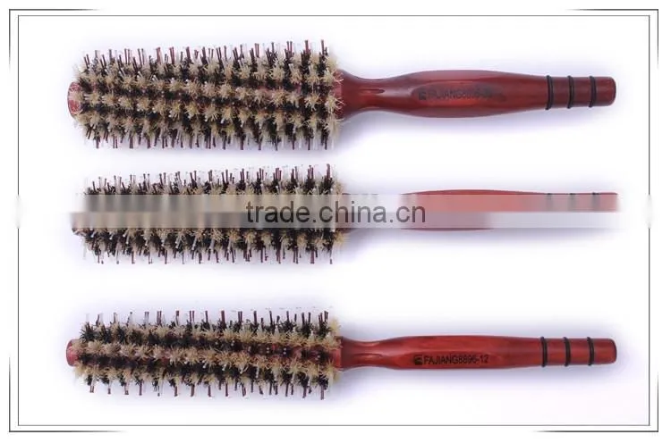 Roll Hair Care Brush Hairdressing Styling Curly Comb With Wooden Handle