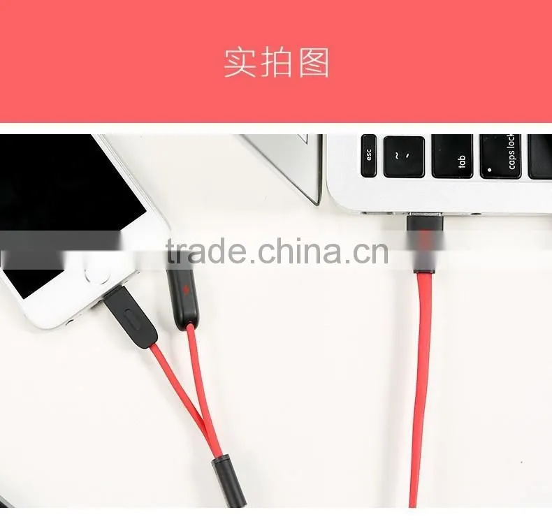 Original Remax Charging Data Cable 2 in 1 USB Cable For iphone and Xiaomi Samsung HTC Nokia
