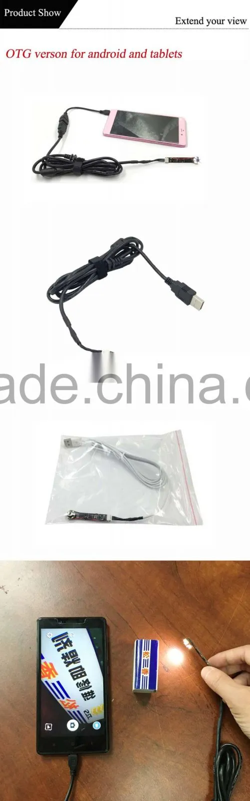 lens on side 1mp 12mm diameter android endoscope camera