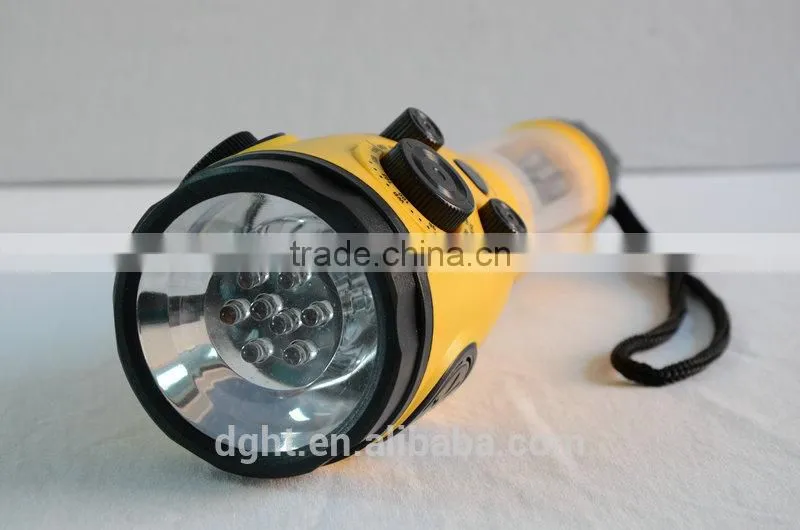 High quality flashlight Mobile charger AM/FM/WB band LED hand rechargebale radio hand rechargeable flashlight
