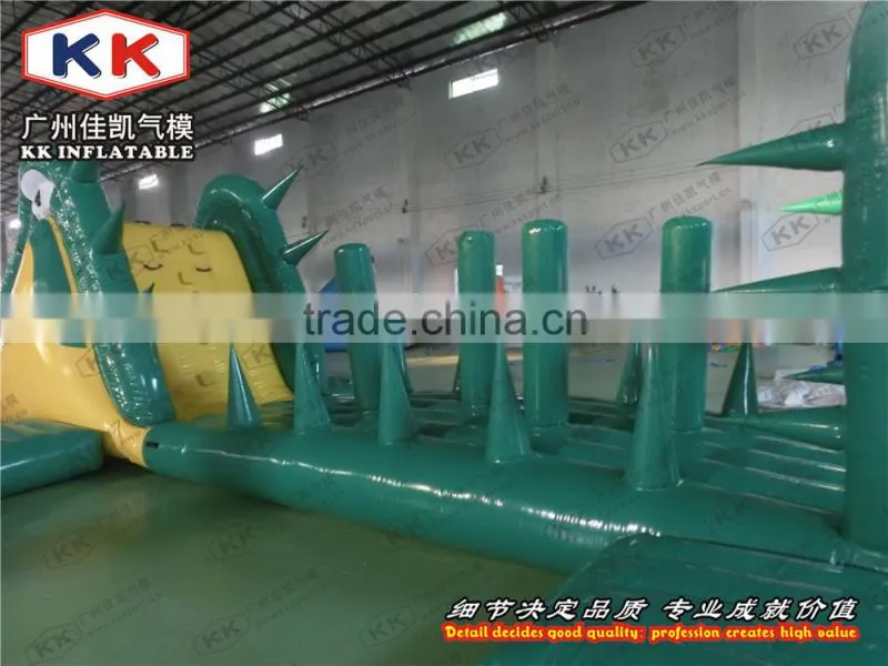 Water swimming pool mobile park Crocodile inflatable obstacle course