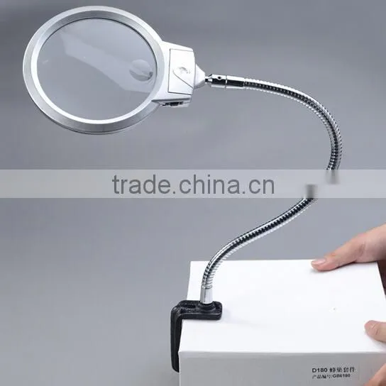 2X LED Goose neck stand floor stand magnifier lamp