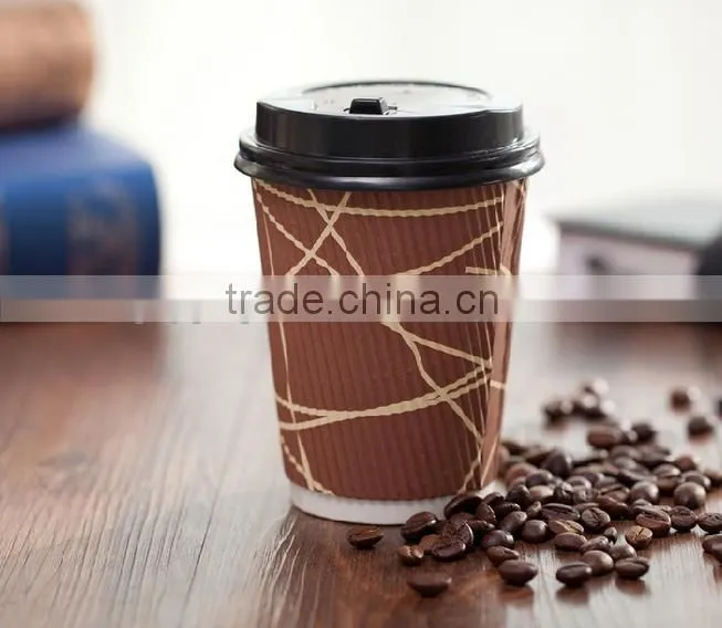 Disposable corrugated ripple wall paper cup