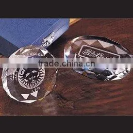 Clear round shape crystal paperweight for 2016