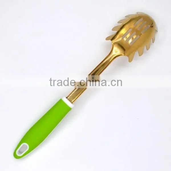 Classic Quality China Manufacturer gold plating stainless steel Spaghetti Server Spoon