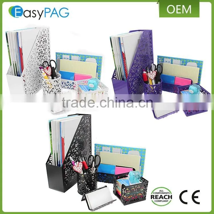 EasyPAG multifunction 3 in 1 colorful executive office desk organizer set