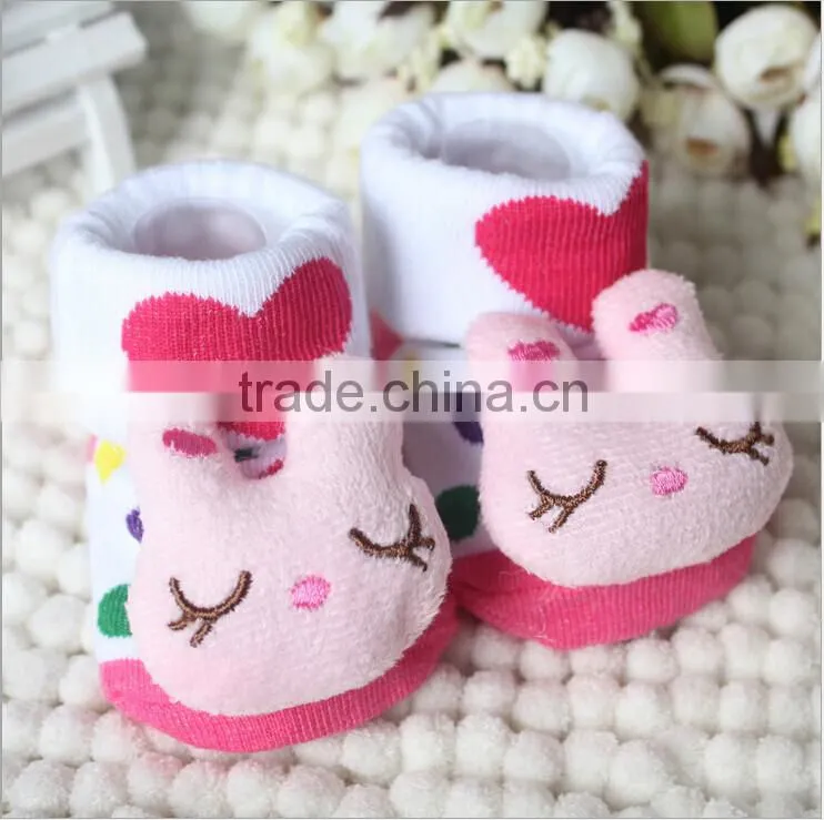 Cute cartoon baby sock shoes cotton antislip sole soft baby indoor socks baby shoes crochet baby girls shoes