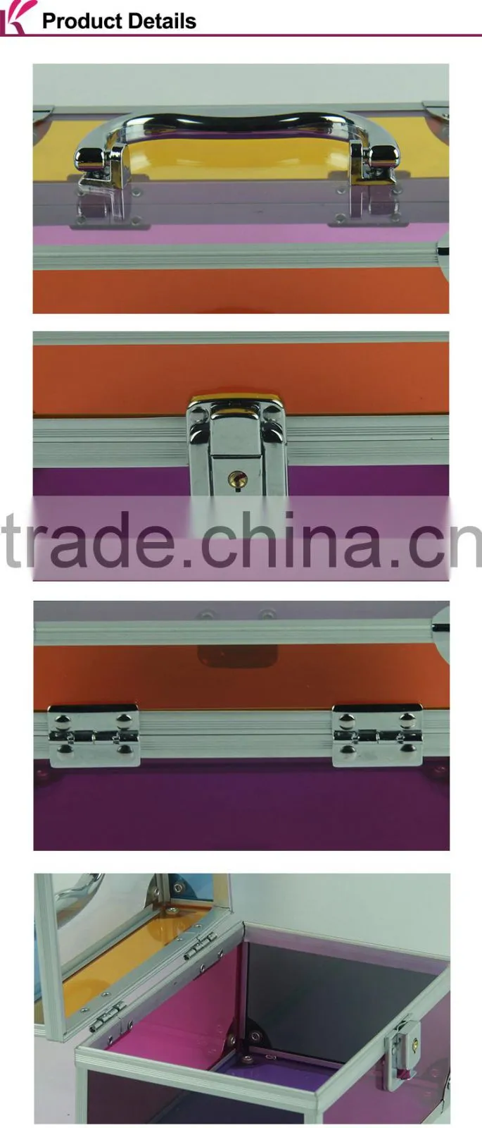 Transparent Purple Plastic Key Lock Home Clothes Storage Box
