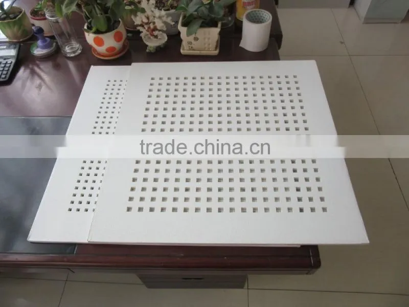 Perforated pvc gypsum ceiling tiles / punched hole pvc gypsum ceiling tiles / perforated plasterboard ceiling