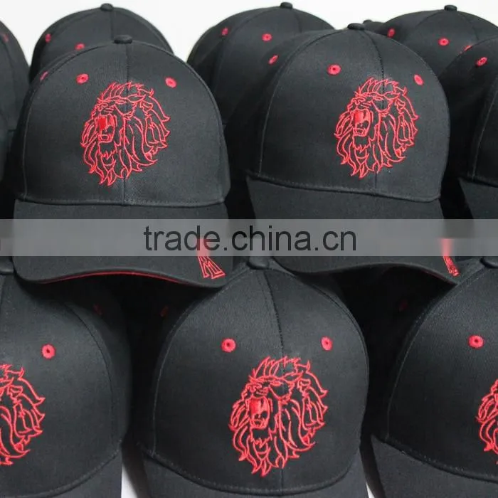 Fitted raised logo baseball cap embroidery