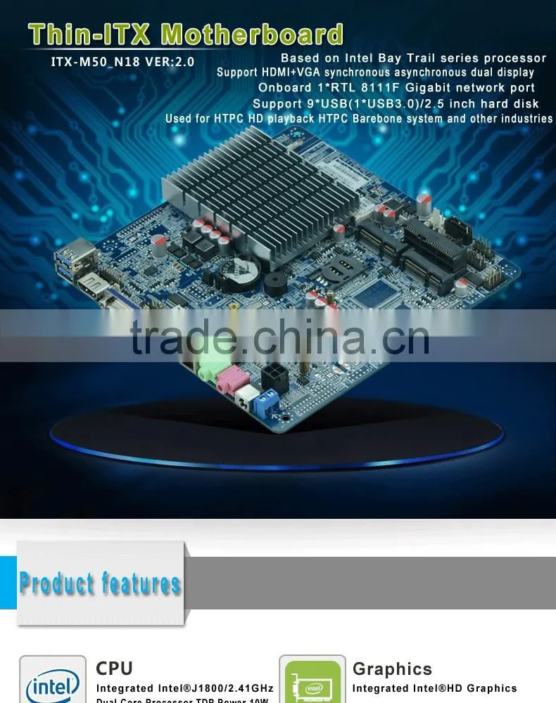 9*USB thin client mini motherboard without COM port support win7/8/10 linux system