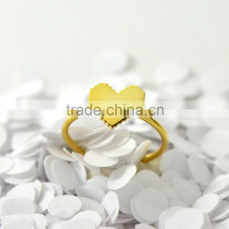 Custom stainless steel finger rings with heart shape rings for teenage girls