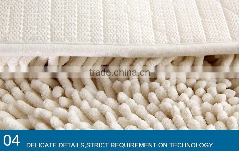 non slip machine made water absorbent microfiber chenille bath mat