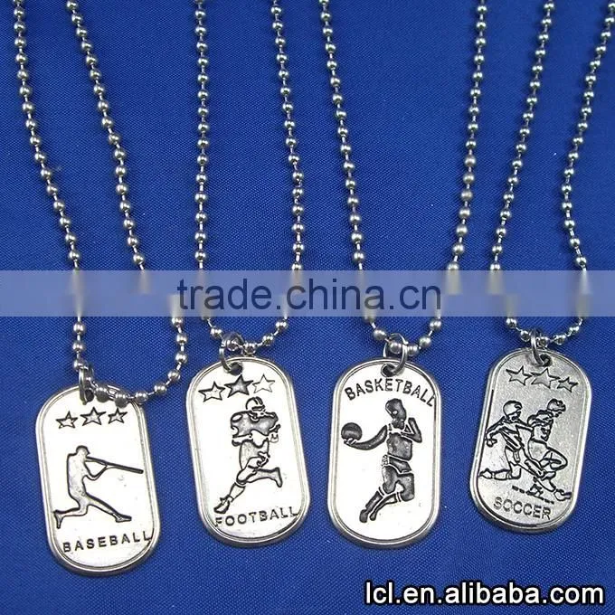 About sports german imitate silver pendent necklace, hot sale mens necklace chain