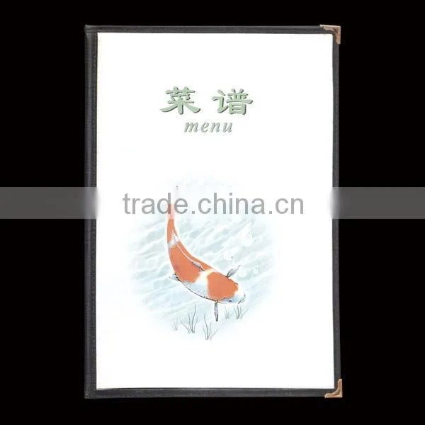Leather custom fashion hotel menu cover for hotel using